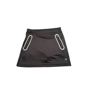 Callaway Womens Black Golf Skort Skirt With Built In Shorts Zip Pockets Sz Small